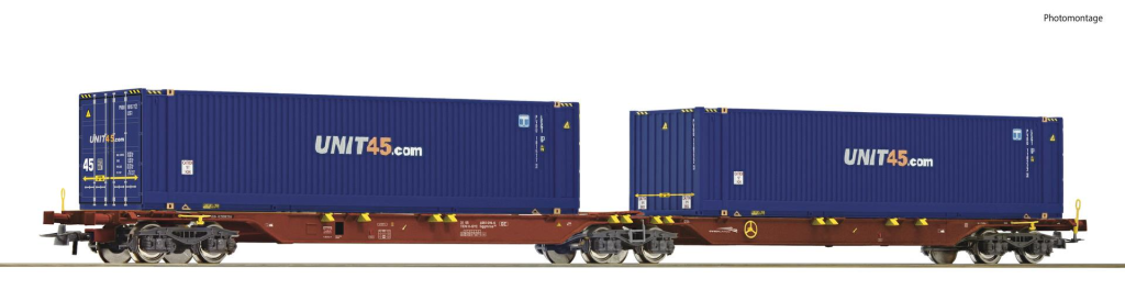 ROCO 76634 Container Doppeltragwagen GYSEV CARGO Spur H0