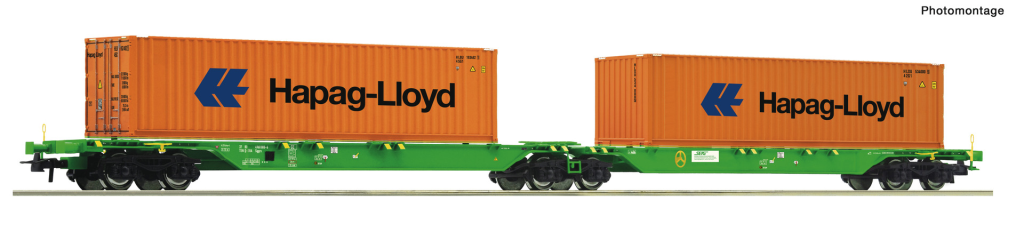 ROCO 77370 Container Doppeltragwagen SETG Spur H0