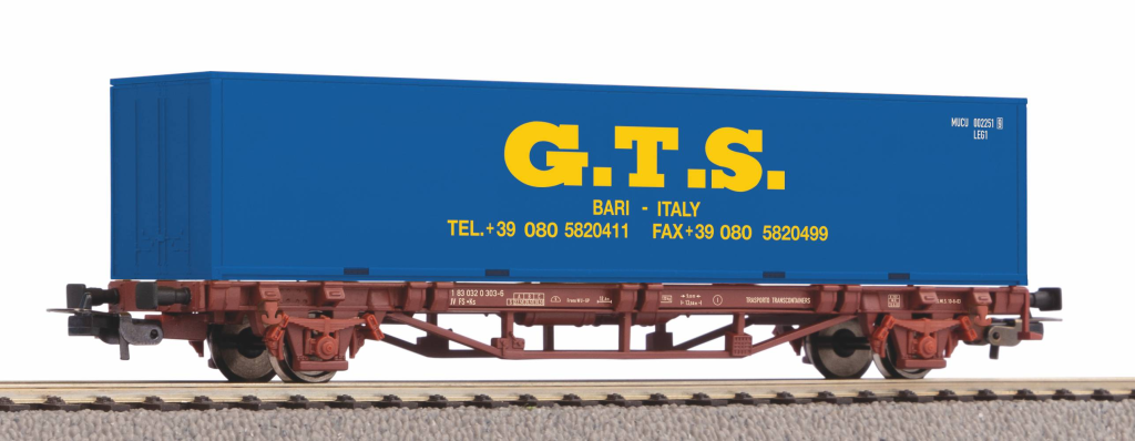 PIKO 27700 Containertragwagen 1x 40 Container GTS FS V Spur H0