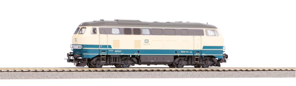 PIKO 52409 Wechselstrom Diesellok BR 216 beige blau DB IV + PluX22 Decoder Spur H0