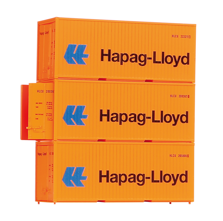 PIKO 56202 Container 3er Set 20 Hapag Lloyd Spur H0