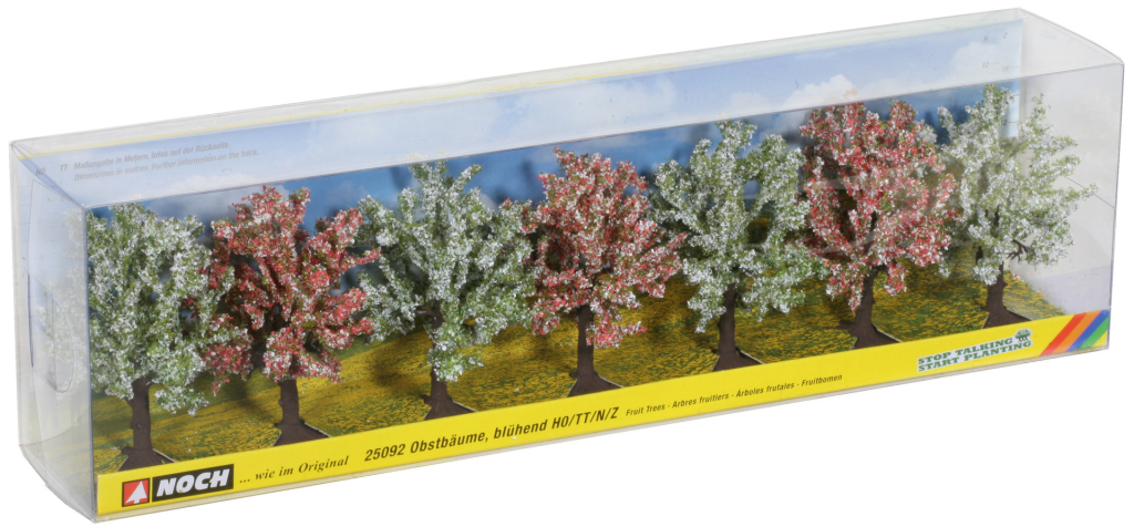 NOCH 25092 Obstbäume blühend, 7 Stück, ca. 8 cm hoch H0,TT,N,Z