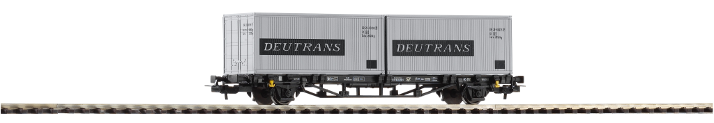 PIKO 57747 Container-Tragwagen Deutrans DR IV 2x20" Spur H0