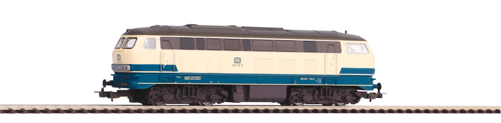 PIKO 57803 Wechselstrom Diesellok BR 218 DB beige-blau IV + 8pol. Decoder mfx-fähig Spur H0
