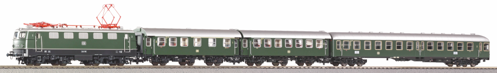 PIKO 58144 4 teilig Zug Set Wendezug E-Lok BR E 41, Umbauwagen und Mitteleinstiegssteuerwagen DB III Spur H0
