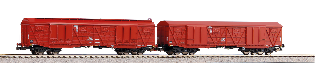 PIKO 58232 2er Set gedeckter Güterwagen 401Ka Gags-t + 401Ka Gas PKP Ep.V Spur H0