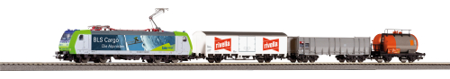 PIKO 59028 PSC light Start Set Güterzug BLS Re 485 + 3 wagen A-Gleis & B VI Spur H0