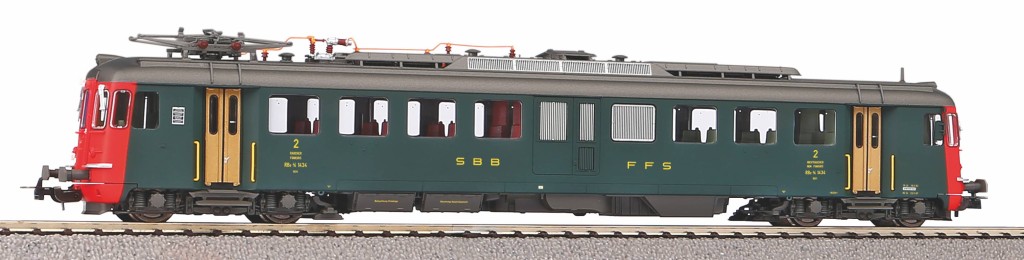 PIKO 96823 Triebzug/Sound RBe 4/4 2.Serie grün, alte Schrift SBB IV + PluX22 Decoder Spur H0