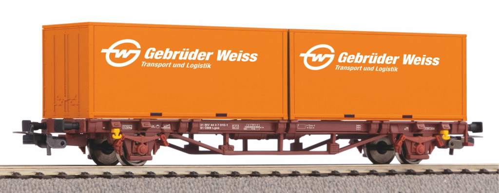 PIKO 97151 Containertragwagen 2x20 ÖBB Gebrüder Weiss V Spur H0