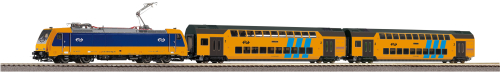 PIKO 97939 Start Set E-Lok Personenzug mit 2 Doppelstocksitzwagen NS A-Gleis & B V Spur H0