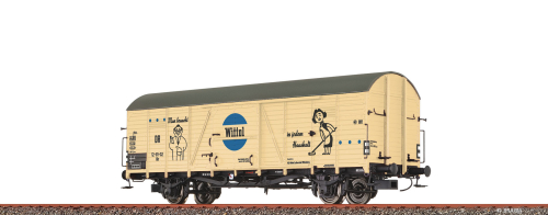 BRAWA 50489 Gedeckter Güterwagen Glr DR, Epoche III, Wittol Spur H0