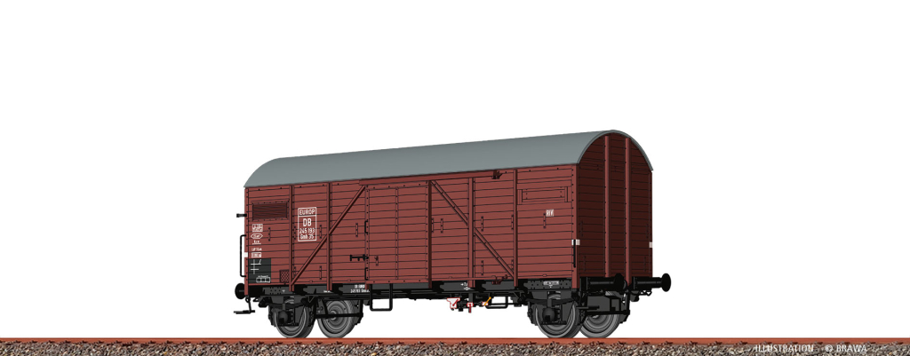 BRAWA 50721 Gedeckter Güterwagen Gmhs 35 EUROP DB, Epoche III Spur H0