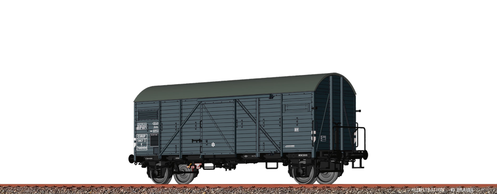 BRAWA 50730 Gedeckter Güterwagen K EUROP SNCF Epoche III Spur H0