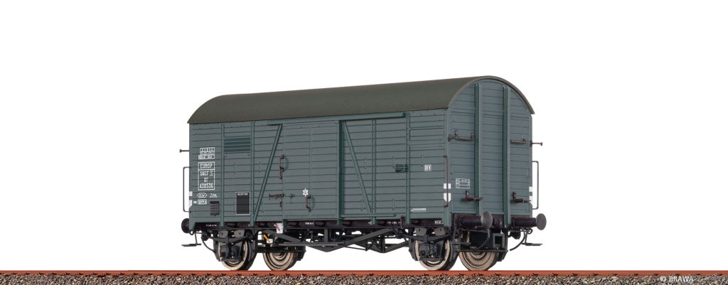 BRAWA 50739 Gedeckter Güterwagen Kf EUROP SNCF, Epoche III Spur H0
