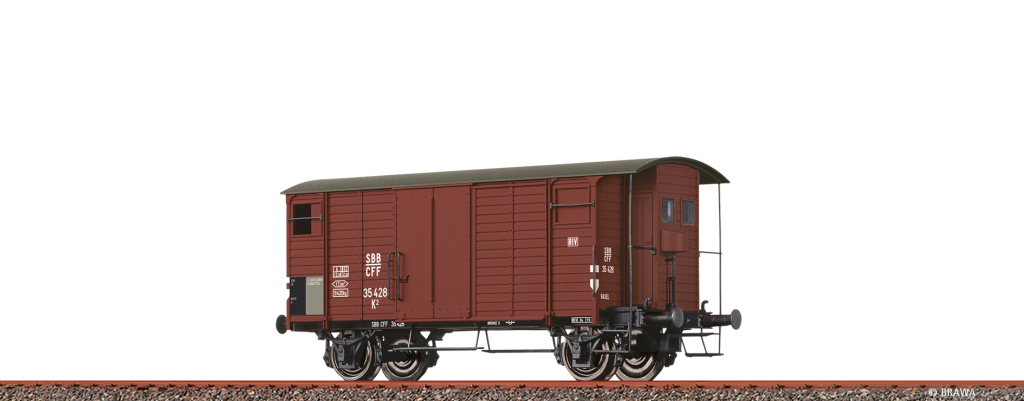BRAWA 67871 Gedeckter Güterwagen K2 SBB Epoche III Spur N