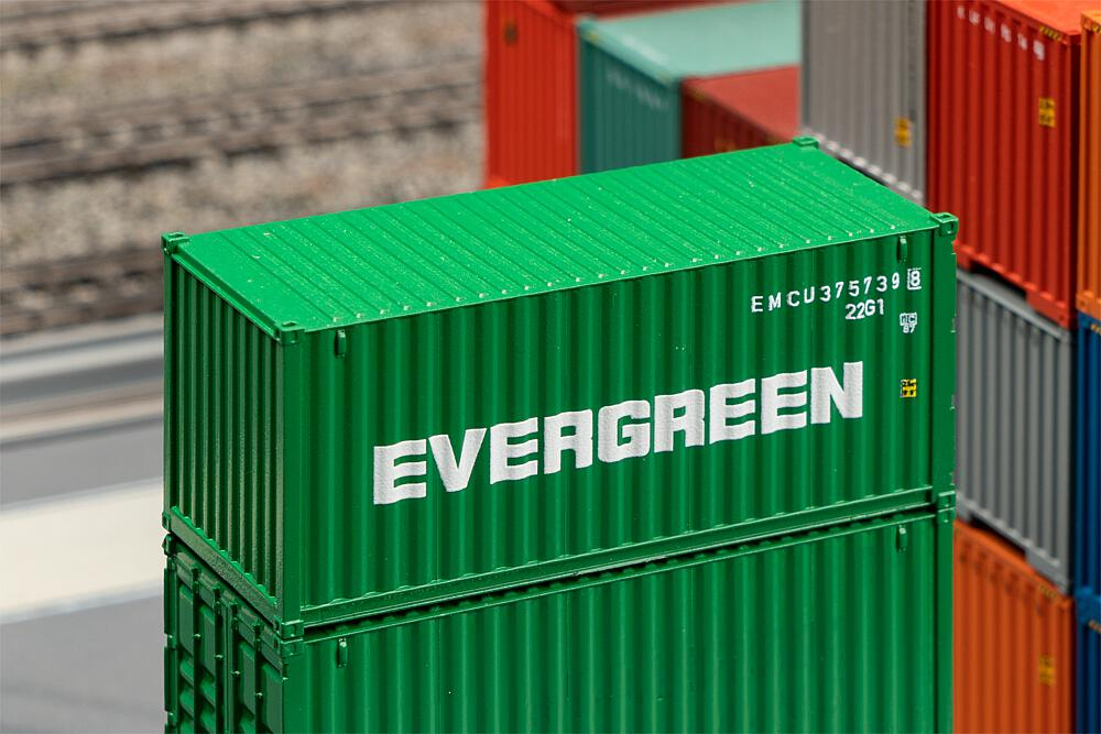 FALLER 182004 20 Container EVERGREEN Spur H0