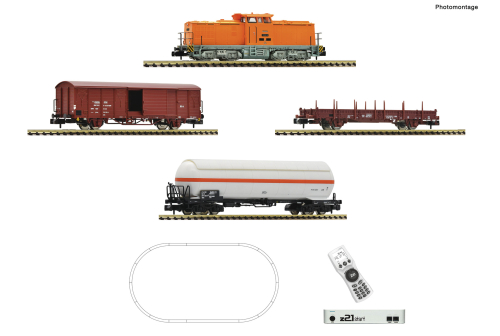 Fleischmann 5170001 z21 start Digitalset Diesellokomotive BR 111 mit Güterzug DR Spur N