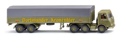 Wiking 051457 Pritschensattelzug (MB LPS333) "Dortmunder Kronenbier" Spur H0