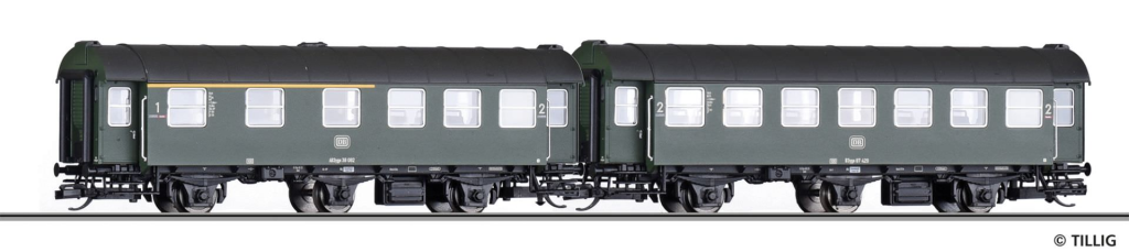 TILLIG 01015 Reisezugwagen-Paar der DB Spur TT