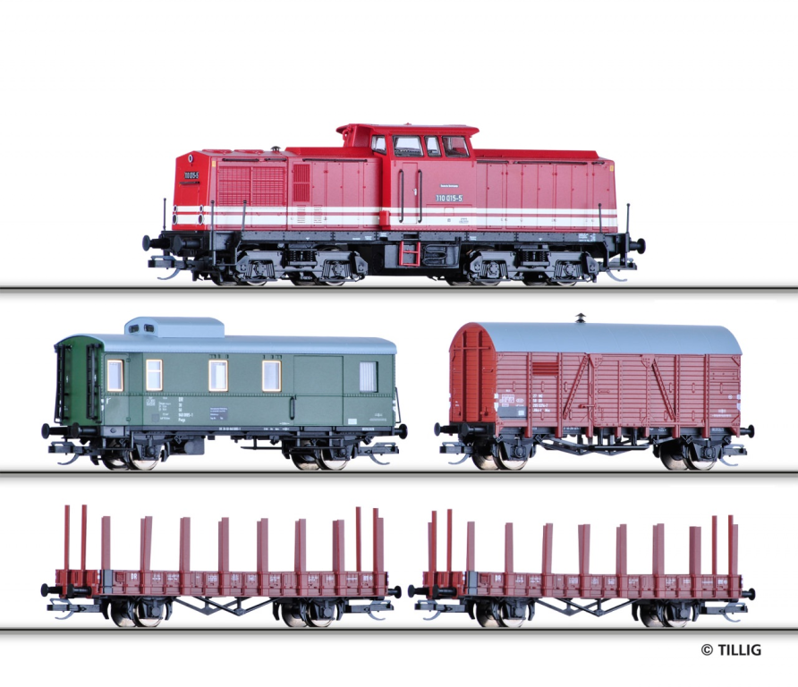 TILLIG 01208 Digital-Einsteiger-Set: Güterzug mit Modellgleisoval der DR Spur TT