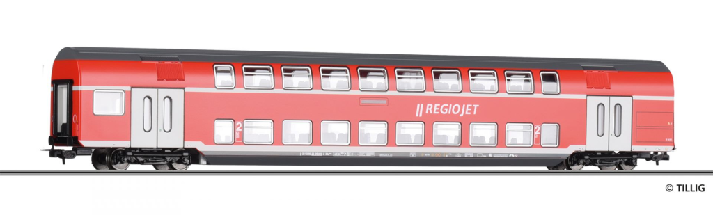TILLIG 73818 Doppelstockwagen der RegioJet Spur H0