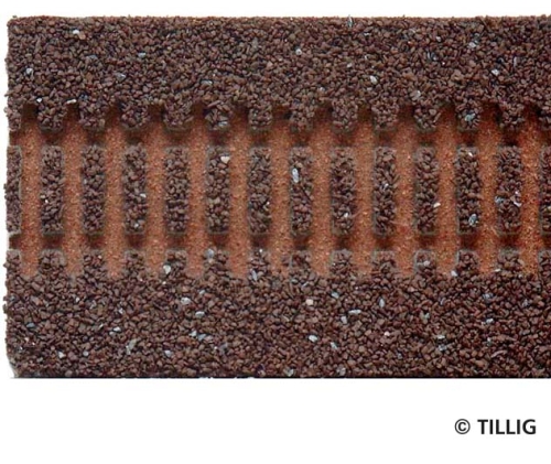 TILLIG 86301 Gleisbettung Modellgleis dunkel (braun), Länge 332mm Spur TT