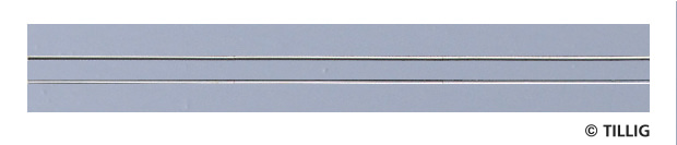 TILLIG 87002 Gerades Gleis Asphalt/Beton, Länge 316,8 mm -neue Bedruckung- Spur H0m