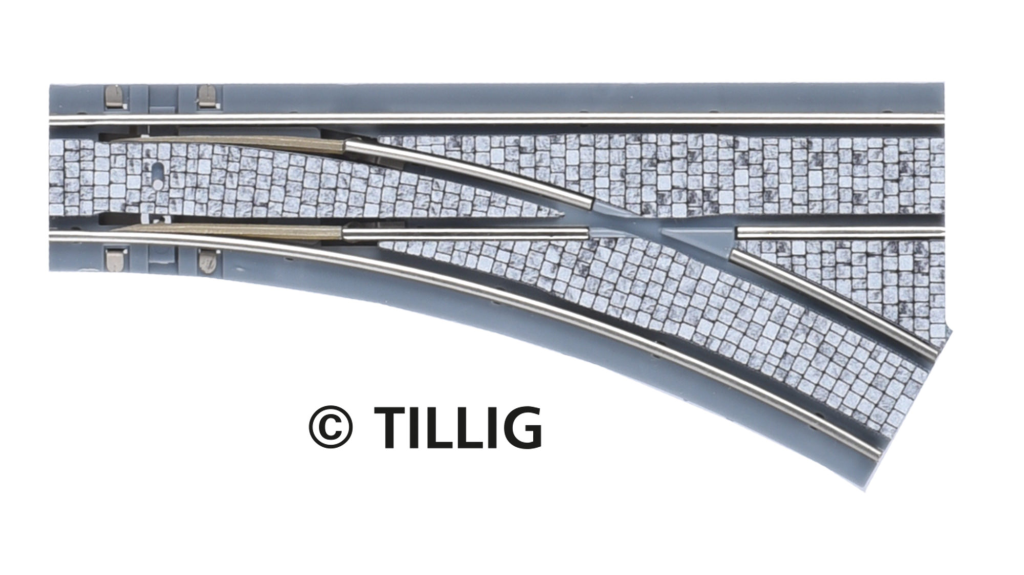 TILLIG 87098 Parallelweiche Pflastersteine -neue Bedruckung- Spur H0m