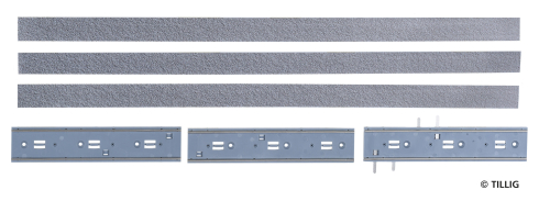TILLIG 87502 Gerades Gleis Asphalt/Beton, Länge 316,8 mm -neue Bedruckung- Spur H0