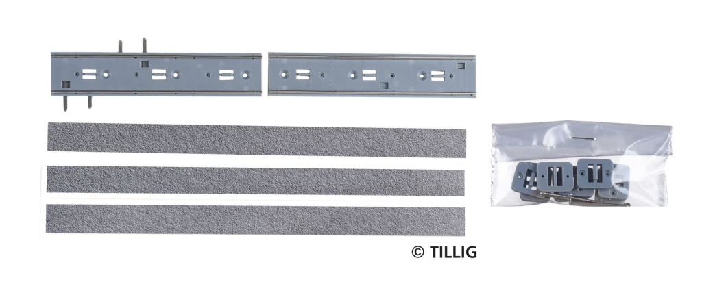 TILLIG 87507 Gerades Gleis Asphalt/Beton, Länge 211,2 mm
-neue Bedruckung- Spur H0