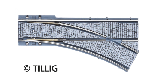 TILLIG 87598 Parallelweiche Pflastersteine -neue Bedruckung- Spur H0