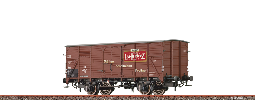 BRAWA 49867 Gedeckter Güterwagen G 10 DB, III, Lambertz Spur H0