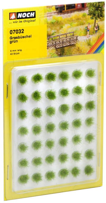 NOCH 07032 Grasbüschel Mini-Set grün, 42 Stück, 6 mm