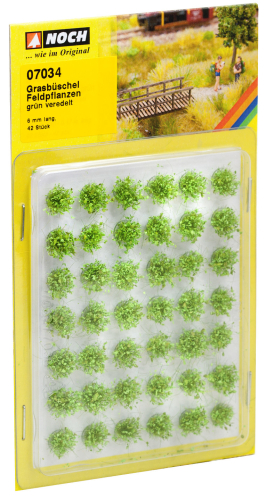 NOCH 07034 Grasbüschel Mini-Set "Feldpflanzen" grün, 42 Stück, 6 mm
