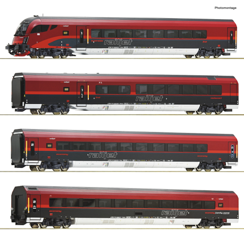 ROCO 74038 4er Set Railjet ÖBB DCC