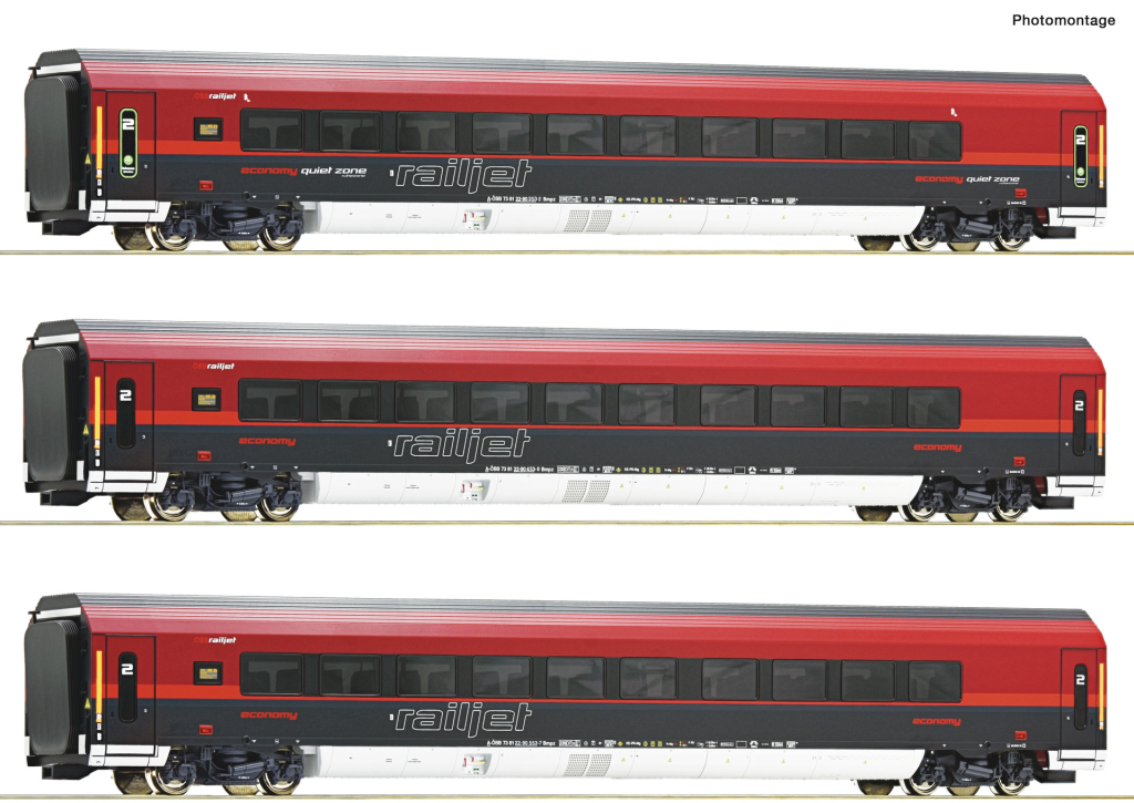 ROCO 74041 3er Set Railjet ÖBB DCC Spur H0