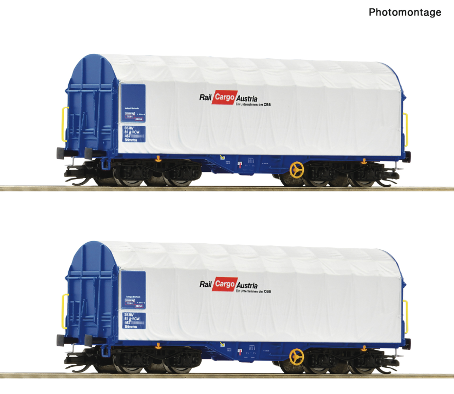 ROCO 6680007 2-teiliges Set Schiebeplanenwagen Spur TT