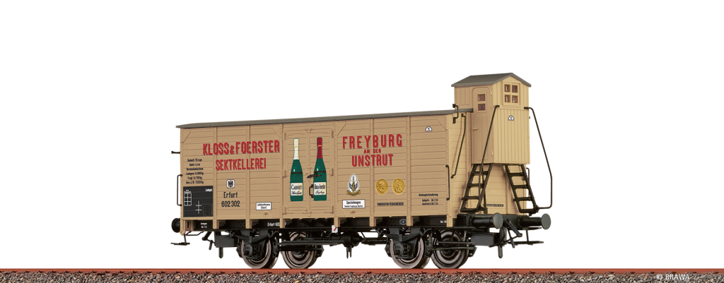 BRAWA 50969 Gedeckter Güterwagen G10 Kloss & Foerster K.P.E.V. Spur H0