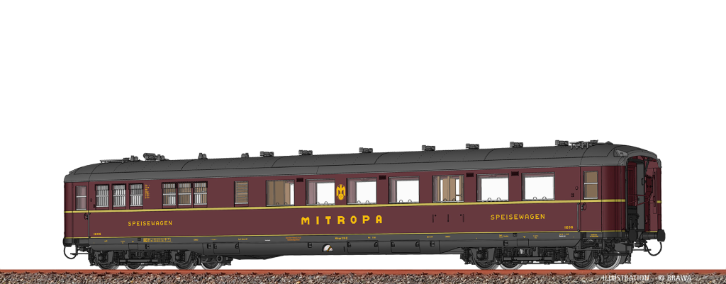 BRAWA 51026 Speisewagen Hnbr MITROPA Spur H0