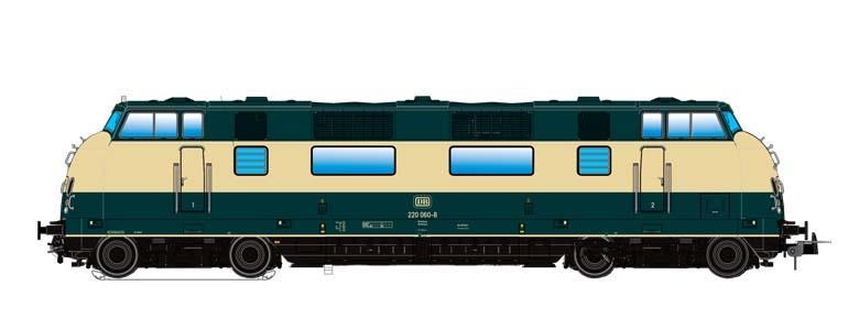 ESU 31751 Diesellok, V200.0, 220 060 DB, ozeanblau/beige, Ep IV, Vorbildzustand um 1980, Sound+Rauch, DC/AC Spur H0