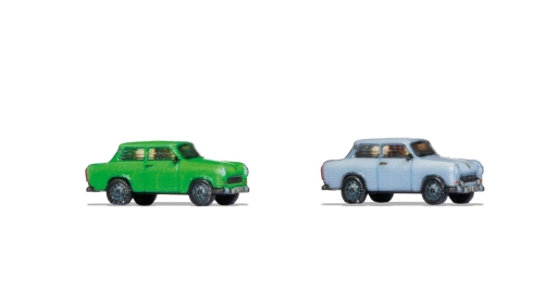 NOCH 44601 Trabant 601 2 Stück, blau und grün Spur Z
