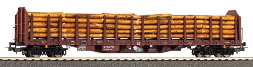 PIKO 24610 Stammholztransportwagen Roos-t642 RSBG VI mit Holzladung Spur H0