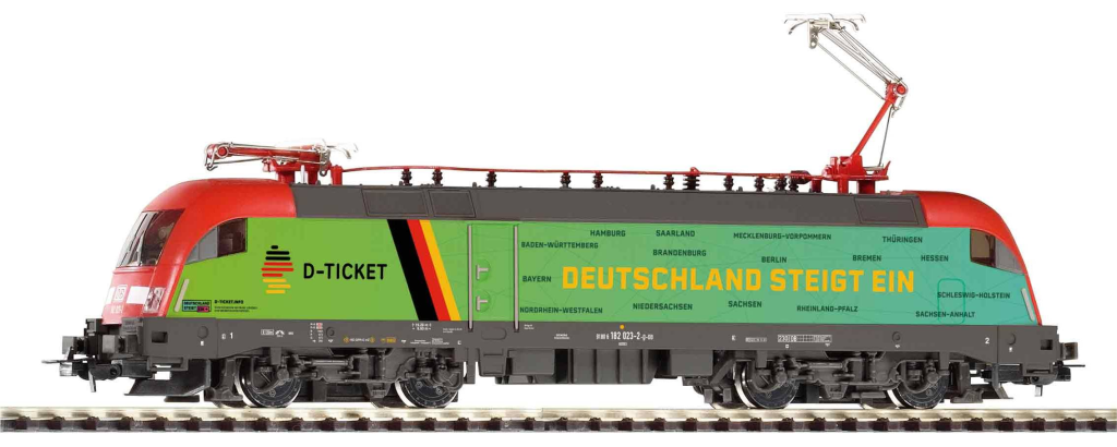 PIKO 57827 ~E-Lok Taurus Deutschland-Ticket DB AG VI + PluX22 Dec. Spur H0