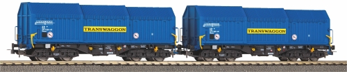 PIKO 58296 2er Set Teleskopwagen Transwaggon V Spur H0