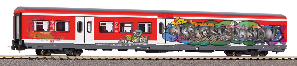 PIKO 58508 S-Bahn x-Wg. 2. Kl. DB AG vkrot V, mit Graffiti Spur H0