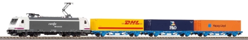 PIKO 96900 S-Set E-Lok TraXX Renfe + 3 Containertragwg. Renfe A-Gleis & B Spur H0