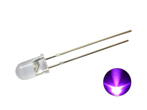LED 5mm pink / lila Gehäuse klar 1.000mcd