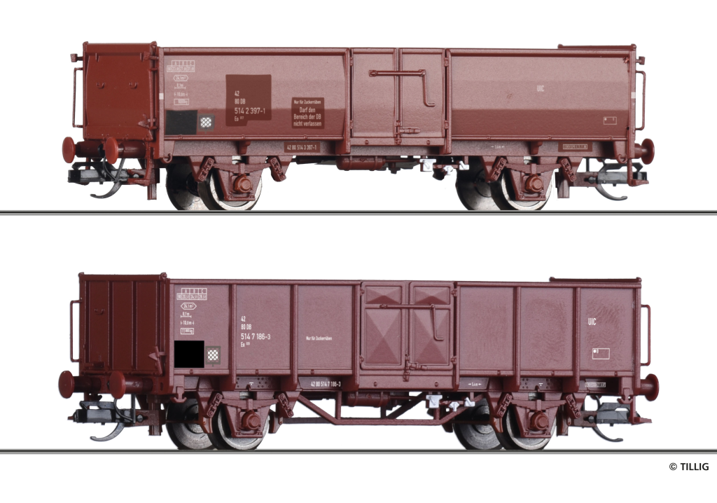 TILLIG 502605 Güterwagen Set Rübenzug Teil 2 der DB Spur TT