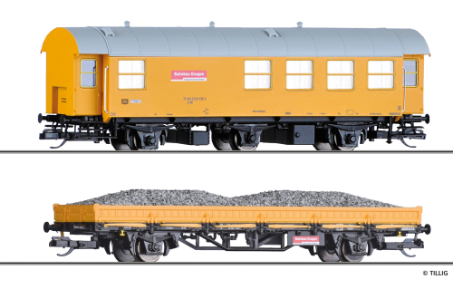 TILLIG 502607 Bauzugwagen Set Bahnbau Gruppe der DB AG Spur TT