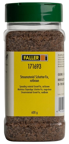 FALLER 171693 Streumaterial Schotter-Fix rotbraun 600g Spur H0